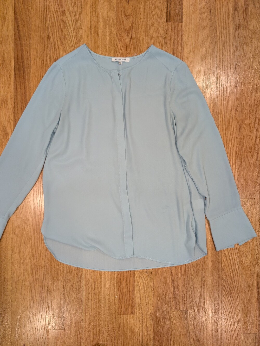Rose & Olive Size L Light Blue Blouse